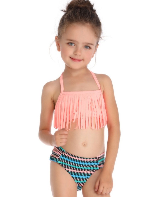 F4730-1 Tassel Shape Mom & Daughter Swimsuit